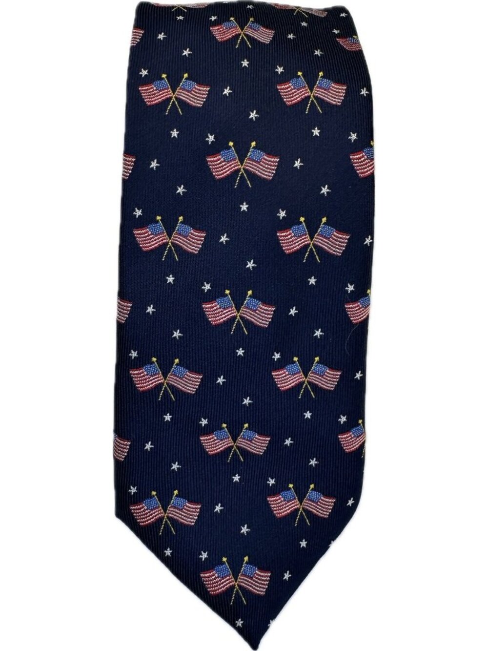 American Lifestyle Tie Slim American Flag Navy Blue W: 3” L: 57” 4th july NWOT